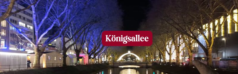 De Kerstmarkt op de Königsallee in Düsseldorf