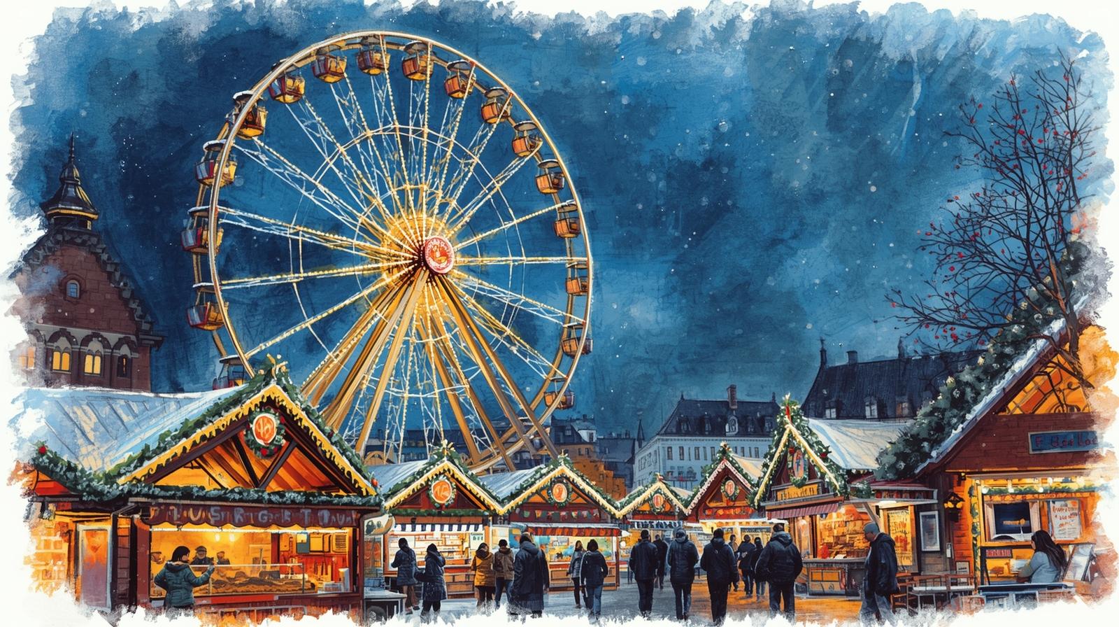 Reuzenrad kerstmarkt Dusseldorf